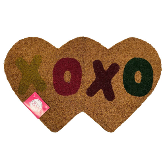 HEB Destination Holiday Rectangular Doormat Heart XOXO Print NWT - Picture 3 of 4